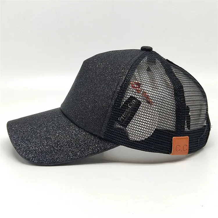 2018 New Female Summer Horse Tail Cap Girls Fashion Sequins Open Hat Summer Sunshade Beautiful Peaked Cap ACB25 (5)