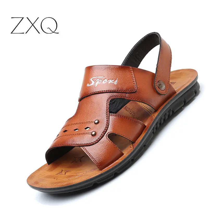 baratas Sandálias 2018 sandálias da praia do verão ao ar livre dos homens sapatos de couro moda respirável calçados casuais masculinos para homens