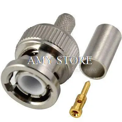 

New BNC male straight crimp for RG58 LMR195 connector