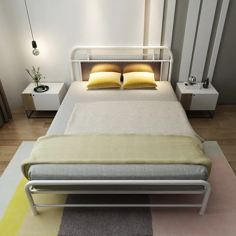 Beds Home Furniture iron bed single/double bed wholesale multi size 1.5*1.9cm/1.2*1.9cm/1.8*2cm hot new can customize 2019