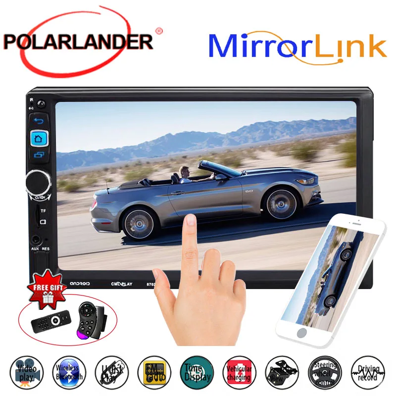 With DVR + Rear view Camera Android 5.1.1 System Car MP5 Player Mirror Link Touch Screen 7'' 2DIN