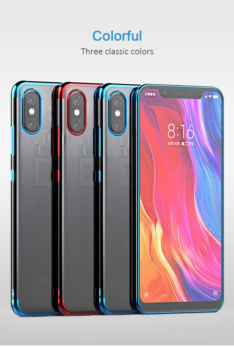 Luxury Brand For Xiaomi Mi 9 Se Xiaomi Mi 8 9 Case Clear Transparent Bumper TPU Silicone Plating Cover For Xiaomi Mi 8 Se Case.jpg
