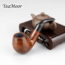 Классические Деревянные трубы Briar 74 Инструменты маленькая курительная труба депланатная часть изогнутая трубка Briar табачная трубка 9 мм фильтрация
