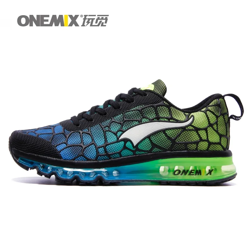 ONEMIX мужская спортивная обувь для мужчин Max Cushion красивые тренды спортивные кроссовки Zapatillas Спортивная обувь серые Прогулочные кроссовки - Цвет: Blue Green