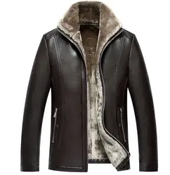Кожаная куртка пальто 2018 новые модные толстые теплые зимние кожаные куртки меховые пальто куртки лайнер, Смешанная кожа 4xl