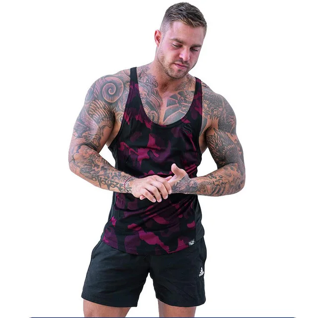 

Fitness men's summer camouflage vest quick-drying breathable stretch sports casual large size vest basketball running