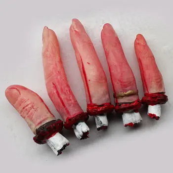 

2017 Hot Sell 5Pcs One Hand Terrible Severed Fingers Halloween Prop Bloody Chop Body Parts Party Accessories -17 88 @ M09