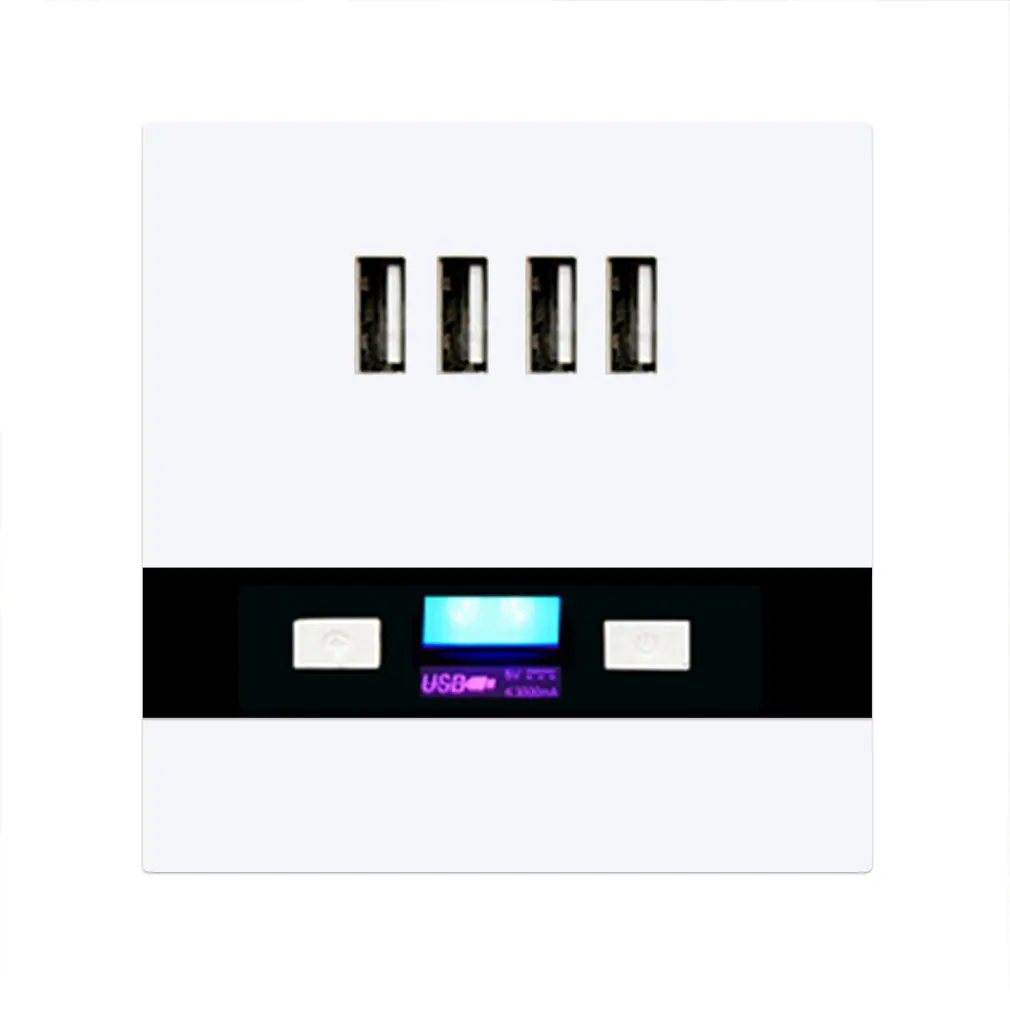 

86 Type 4 Ports USB Wall Switch Socket Charger Adapter Plate With LED Light Wall Sockete White/Golden