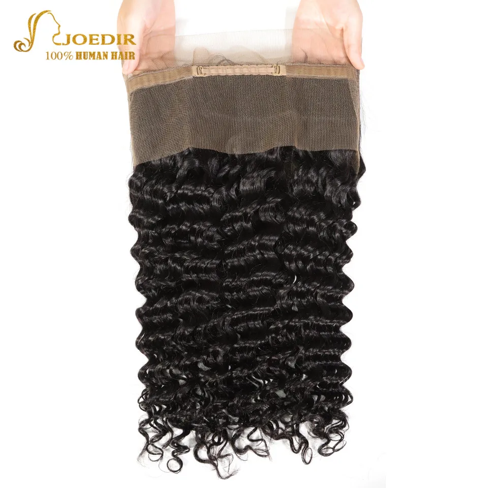 

Joedir Frontal Malaysian Deep Wave Hair 360 Lace Frontal Closure Natural Color 8-18" Remy Human Hair Closures Free Shipping