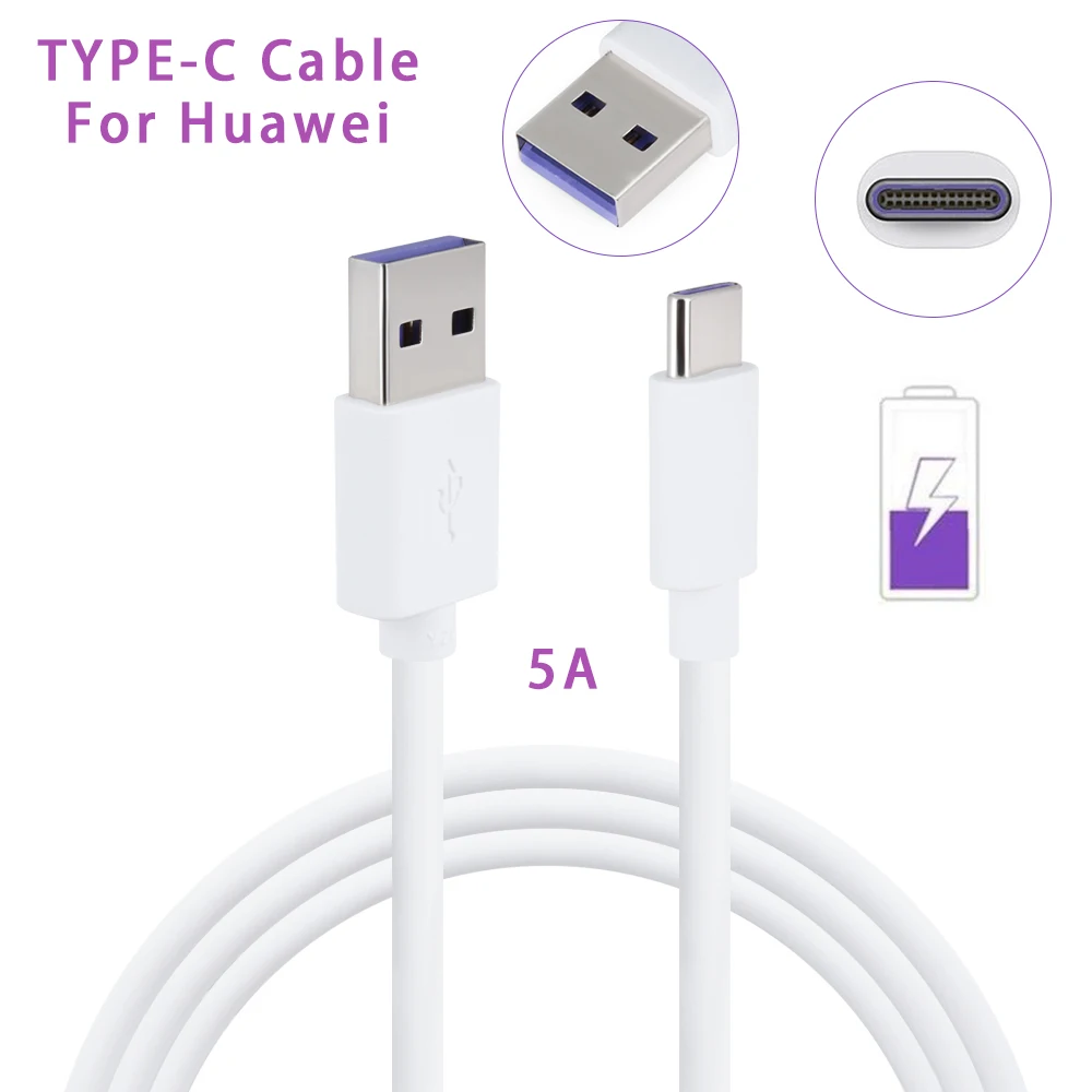 USB 5 А Type C кабель для Huawei P30 P20 Pro Lite Mate20 10 P10 Plus 3 1 оригинальный Супер зарядный
