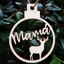 10 шт. индивидуальный заказ деревянные олень имя Рождество безделушка деревенском Room елка украшения подарок тег ремесла Свадебный деко