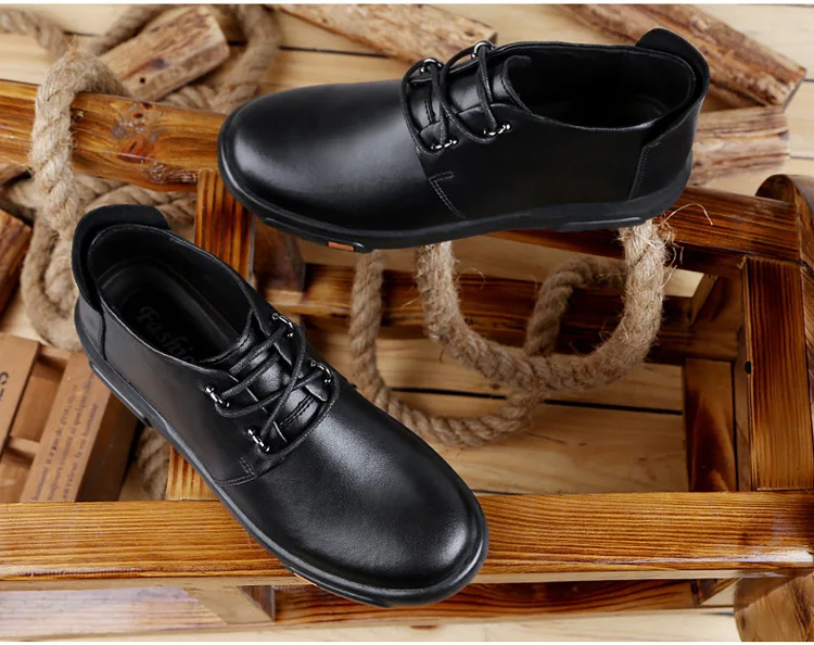 Новые мужские зимние ботинки из натуральной кожи в британском стиле ретро Ботинки martin мужские осенние деловые тонкие туфли