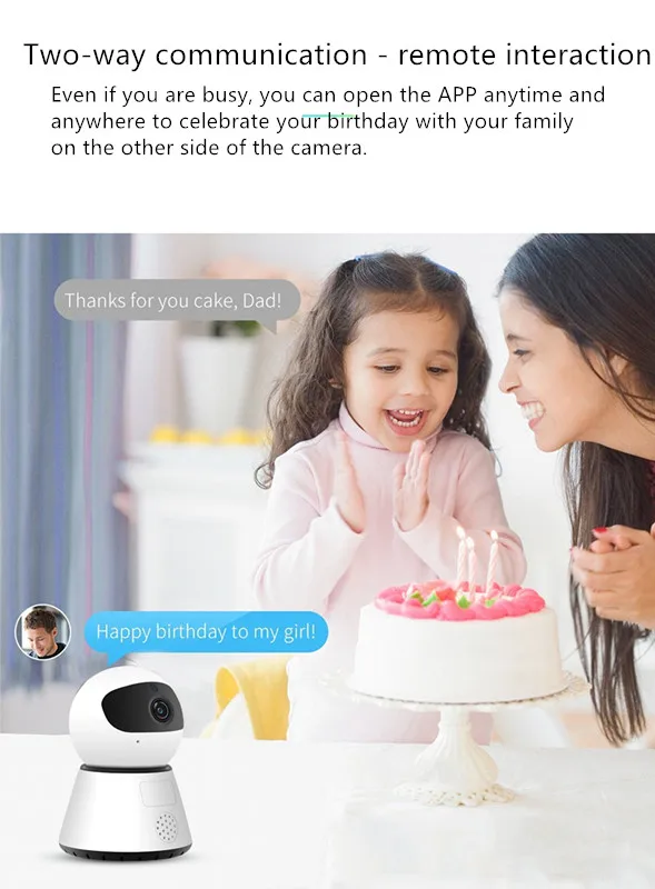 multiple installation Smart camera with 8G Memory card wifi home remote 720P HD smart network surveillance cameras
