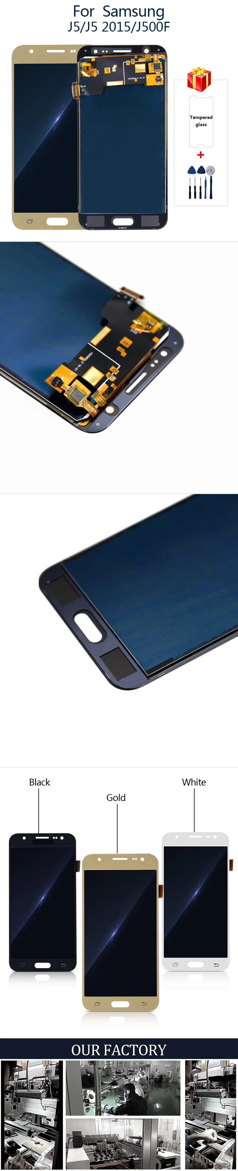 Для Samsung Galaxy J5 J500 J500F J500H J500 SM-J500FN J500M ЖК-дисплей сенсорный экран дигитайзер Запасные части бесплатный подарок