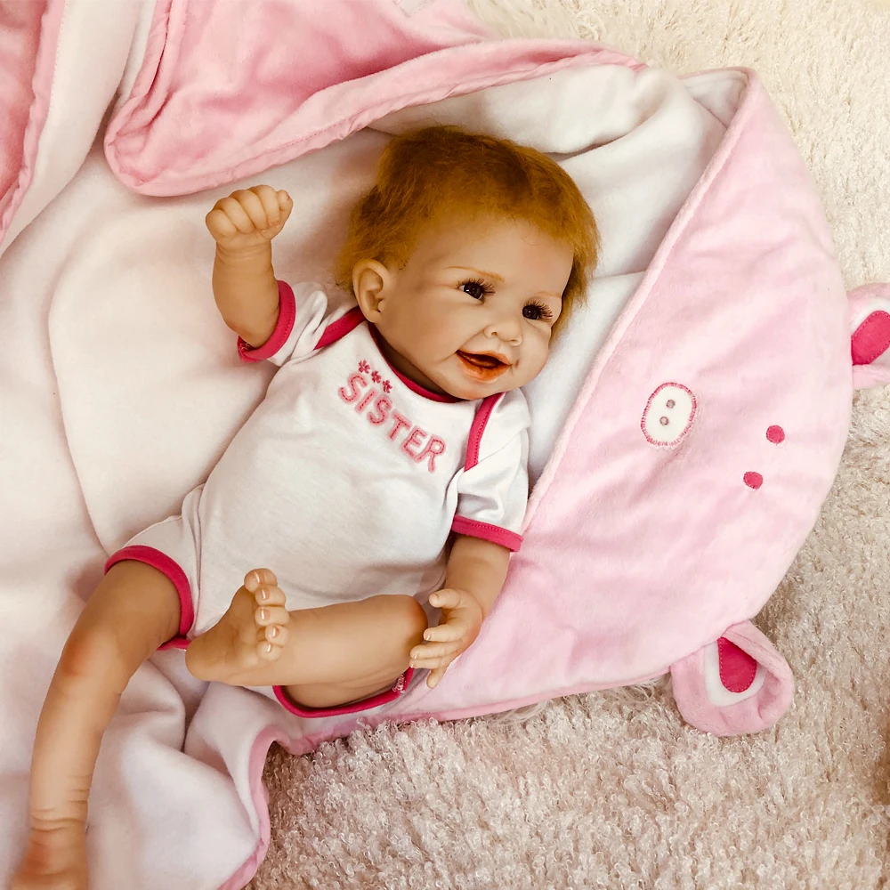 50 см полностью силиконовая кукла для новорожденного, как настоящая девочка Boneca, виниловая кукла для новорожденных, принцесса, Bebe, живой подарок на день рождения