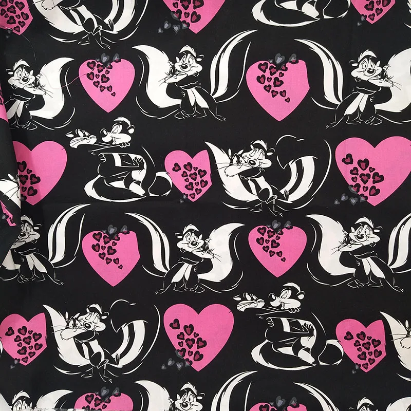 

Beautiful Fox Fabric 100%Cotton Fabric Fox cat & Heart Print Fabric Sewing Home Patchwork Material Diy Baby Clothing