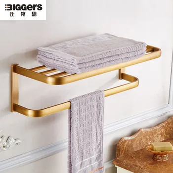 

Free shipping Europe style bathroom hardware antique bronze finish copper bathroom towel rack shel with bar