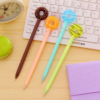 

Cute Plastic Gel Pen Lovely Doughnut Pattern For Writing For Kids Office & School Writing Supplies,4 Pieces