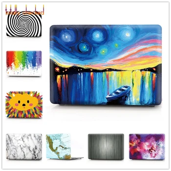 

3 in 1 For Apple Macbook Air Pro Retina 11 12 13 15 inch with Touch Bar Frosted Surface design pictures Hard Cover Case