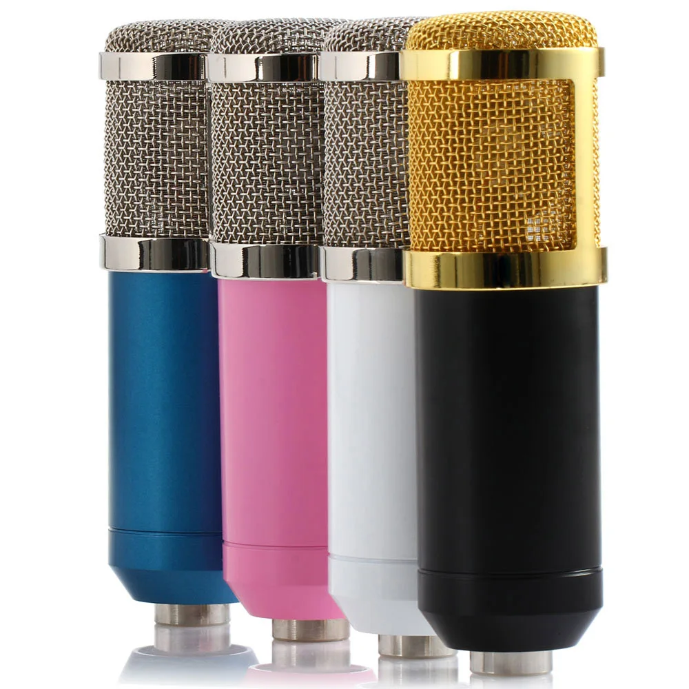 

2018 Portable Wired Condenser Microphone Sound Recording Microfon W/Shock Mount for Broadcasting Singing Live Show for Computer