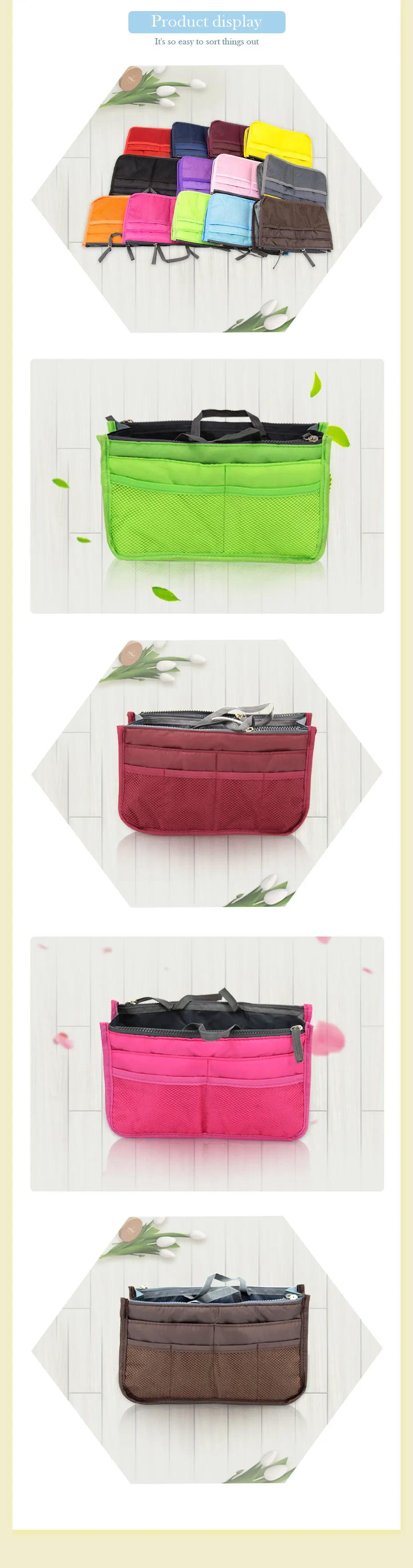 DINIWELL, Портативная сумка для хранения на двойной молнии, сумка-Органайзер, женская сумка для путешествий, сумка-Органайзер для косметики, Ipad