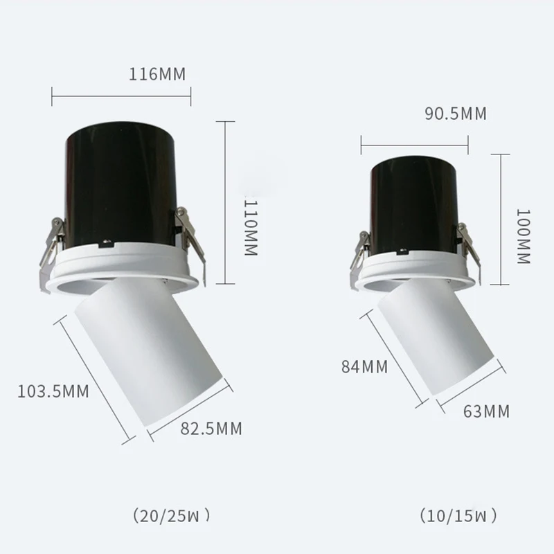 Светодиодный точечный светильник s потолочный светильник 15 Вт/24 Вт встроенный регулируемый угол Точечный светильник выдвижной круглый потолочный светильник с одной головкой Прямая поставка