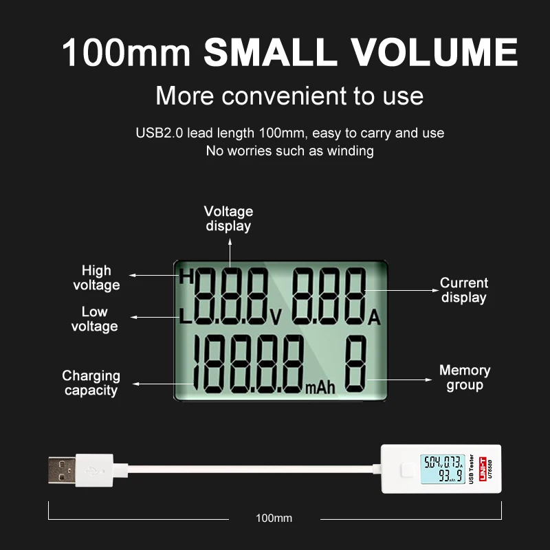 USB тестер UNI T UT658B цифровой вольтметр постоянного тока UT658 измеритель напряжения