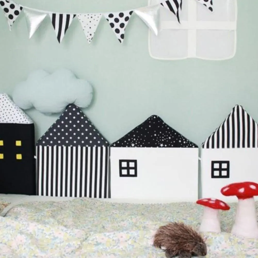  4pcs Baby Bed Bumper Little House Pattern Crib Protection Infant Cot Newborn Bedding Baby Bed Beddi