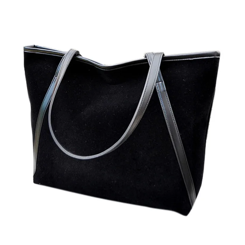 

2017 Popular New Simple Winter Larger Capacity Leather Suede Women Bag Messenger Large Tote Ladies Purse Gift wholesale C