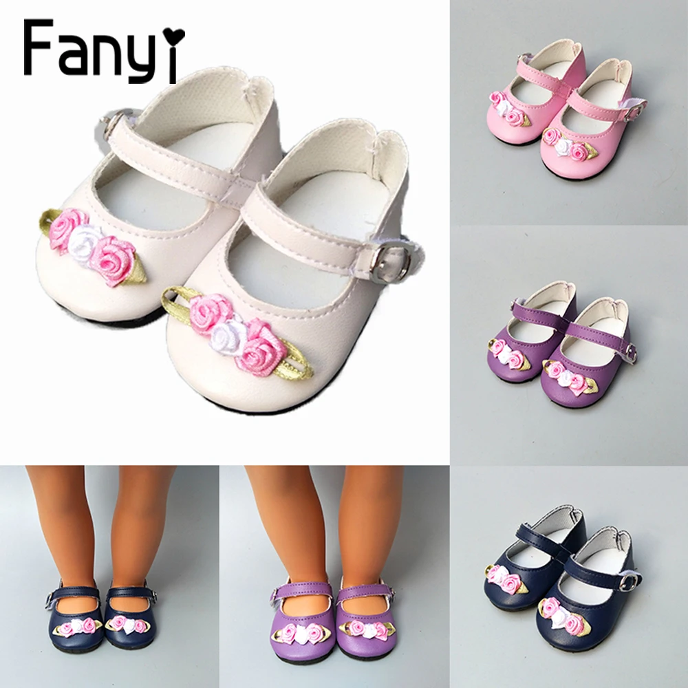 Baby Doll Cool Fashion Rose Flower Shoes For 18 Inch Girl Dolls