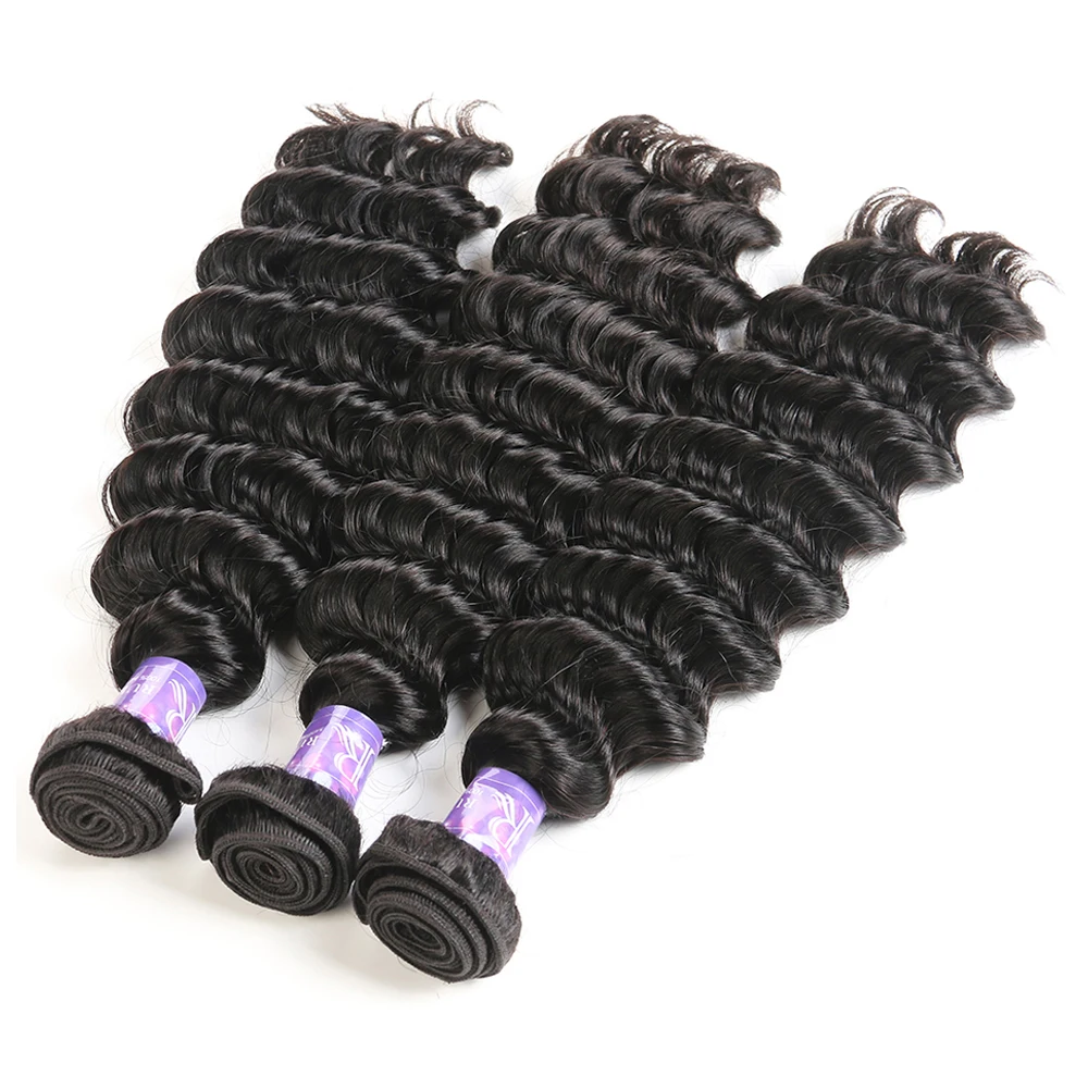 Brazilian Hair Weave Bundles EUPHORIA Deep Wave 100% Human Hair Weave Extensions Natural Color Non-Remy Hair Weaving 8-26inch Brazilian Hair Weave Bundles EUPHORIA Deep Wave 100% Human Hair Weave Extensions Natural Color Non-Remy Hair Weaving 8-26inch