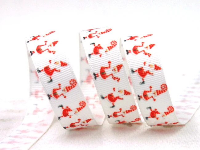 

[IuBuFiGo] New 5/8" enfeites de natal fita de Santa Claus ribbon Printed Grosgrain Hair bows Red ribbons X-1839 Free shipping