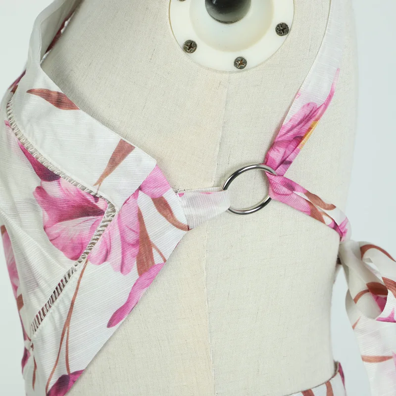 New popular logo sexy dress hanging neck backless dress bow print dress