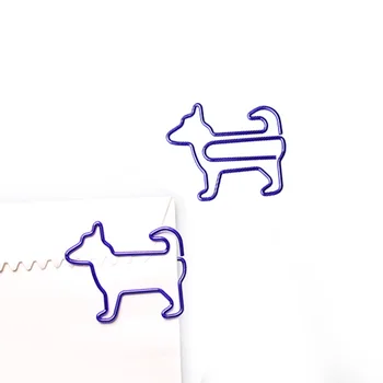 

12pcs/box Cartoon Animal Shape Paperclips Blue Puppy Creative Scrapbook Memo Binder Clip Escolar Papelaria Bookmark Stationery