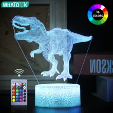 Динозавр 3D светодиодный ночной Светильник Настольный Ночной светильник сенсорный пульт дистанционного управления настольная лампа декора подарки для маленьких детей, платье для дня рождения, праздника подруги