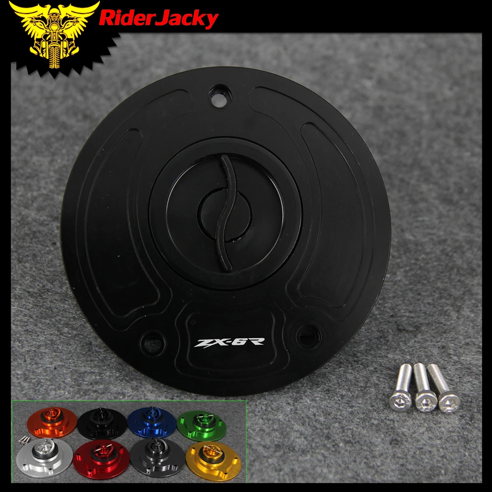 

CNC Aluminum Motorcycle Keyless Fuel Tank Gas Cap Cover For Kawasaki ZX-6R ZX6R ZX 6R 1997-1999 1998