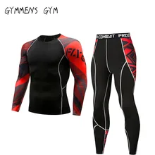 Спортивный мужской компрессионный спортивный костюм для фитнеса, облегающий спортивный комплект, футболка, леггинсы, мужская спортивная одежда, спортивный костюм для бега
