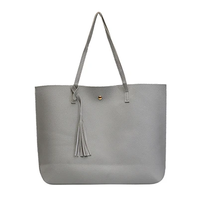 Ретро женская сумка, роскошная сумка, высокое качество, из искусственной кожи, женская сумка, большая сумка, переносная сумка на плечо - Цвет: gray