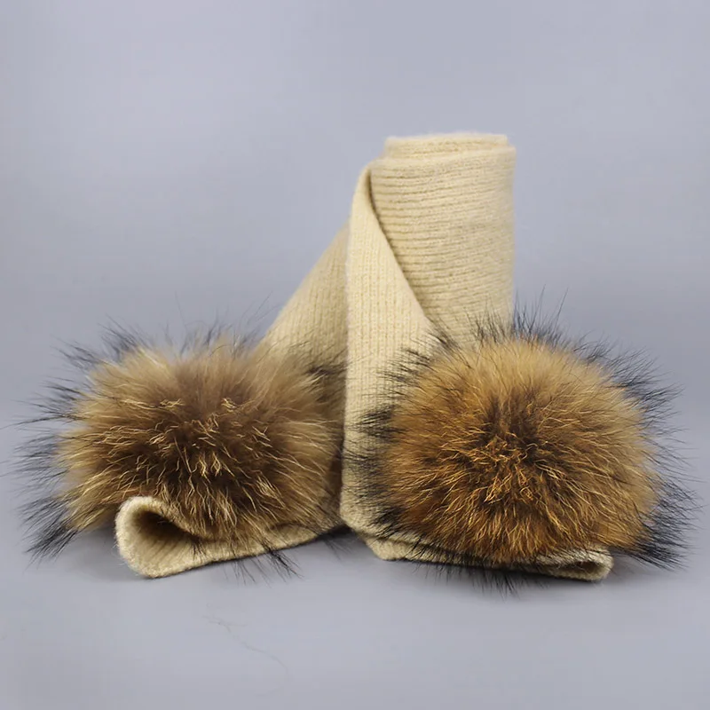 Scarf Beige 2Q Зимний Теплый женский модный вязаный шарф и шапка, набор, вязаная Лыжная Шапка бини Skullies для детей и взрослых, вязаные шерстяные шарфы - Цвет: Scarf Beige 2Q