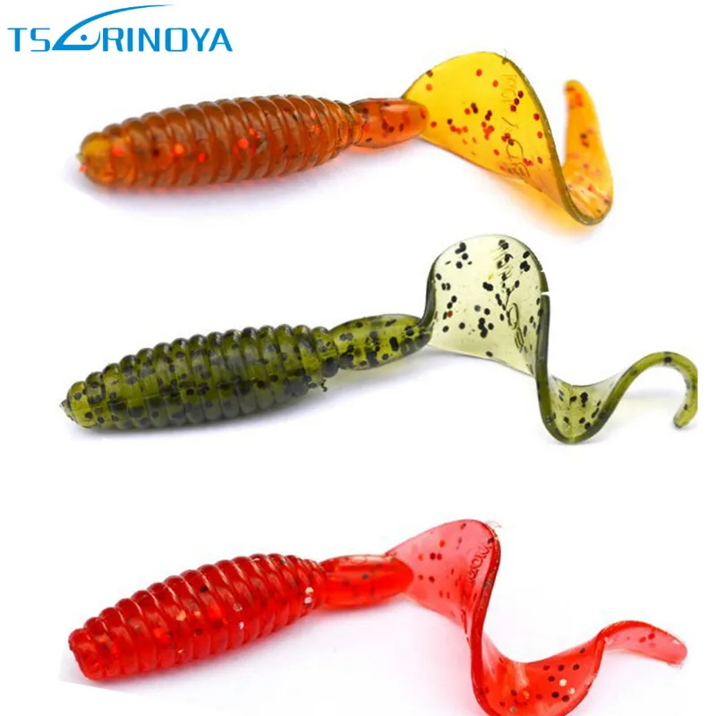 50* Soft Plastic Fishing Lures Baits Maggots Worms Tackle Trout Bream Vivid Lure Sporting Goods