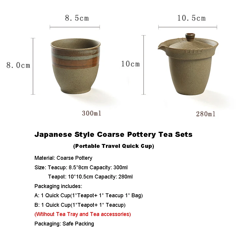 Дзен Винтаж в японском стиле грубая керамика Путешествия Чайный набор креативный офис высокой емкости портативный быстрая чашка 1* чайник+ 1* чайная чашка