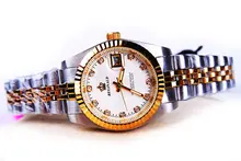 Hong kong Corona Señoras Relojes De Marca de Lujo Femenina Oro Plata Mujeres Calendario de Banda de Acero de Negocios Vestido de Pulsera Reloj Mujer Reloj