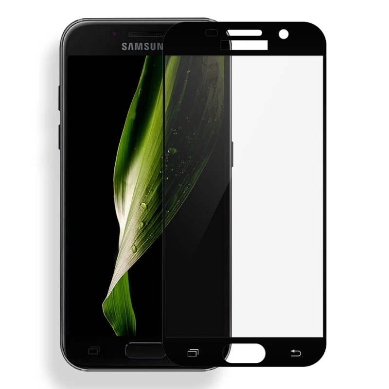 For Samsung Galaxy A7 2017 Full Cover Tempered Glass Film A720F A720 SM-A720F Screen Protector | Мобильные телефоны и