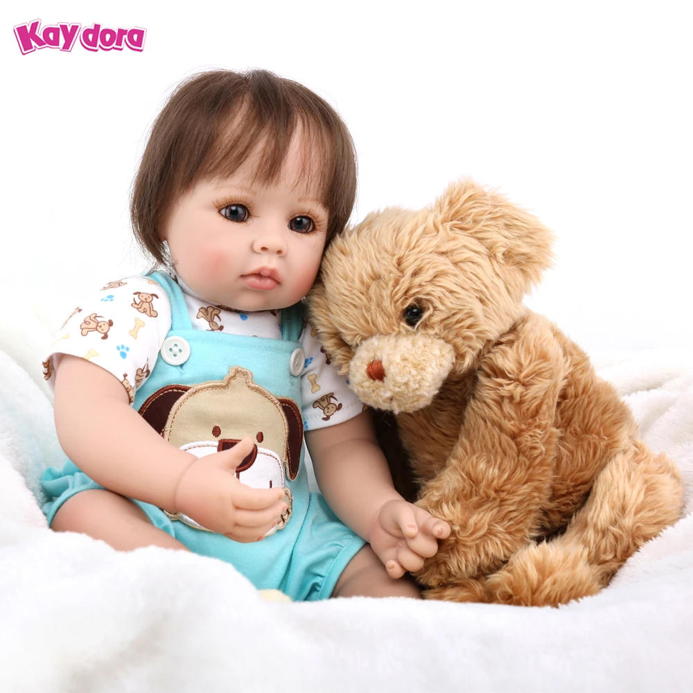 

KAYDORA 20 inch 50cm Vinyl Silicone Reborn Baby Dolls Adorable Realistic Kids Reborn Babies Princess Girl Bonecas with Bear Toy