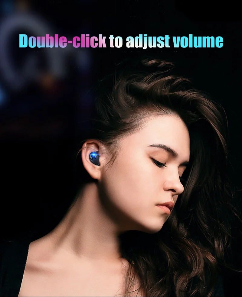Mini Wireless Headphones Bluetooth Headset Noise Cancelling Earbuds TWS Stereo Earphone With Mic Charging box Bass Headphones