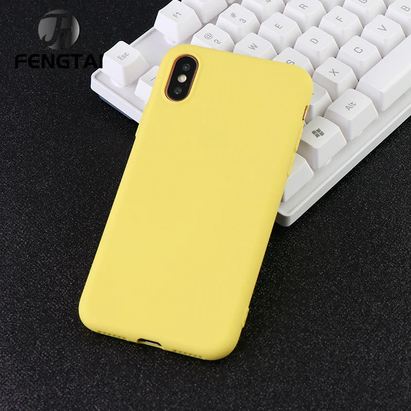

Original Soft Silicone Case for iPhone 6 S 6S 7 8 Plus 5 5S X 10 XR XS Max 6Plus 6SPlus 7Plus Cute Candy Anti-knock rubber Cover