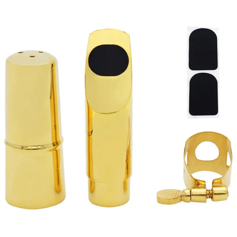 

ABLD-Jazz Soprano Sax Saxophone Mouthpiece Metal with Mouthpiece Patches Pads Cushions Cap Suitable for professional saxophoni