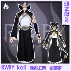 Горячая Аниме RWBY Kail Косплей костюмы модная черная Боевая форма полный комплект для Хэллоуина/рождественской вечеринки ролевая