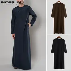 Мужской мусульманский, Арабский исламский кафтан на молнии абайя с длинным рукавом халаты Саудовская арабское платье jubba tobe Caftan мужская
