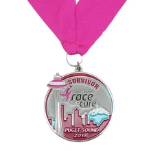 New Design Metal Craft Custom Race for The Cure Survivor Medal k 200165 the last survivor